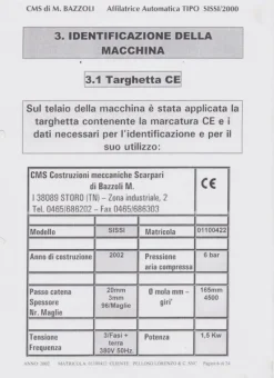 Affilatrice per catene lunghe - CMS SISSI/2000
