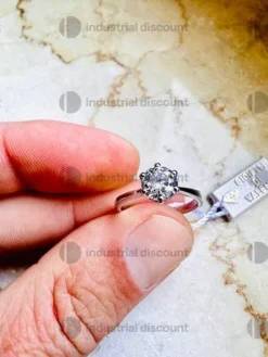 24#8694 Anello solitario 6 punte
