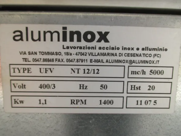 ASPIRATORE - ALUMINOX mod. UFV NT12/12