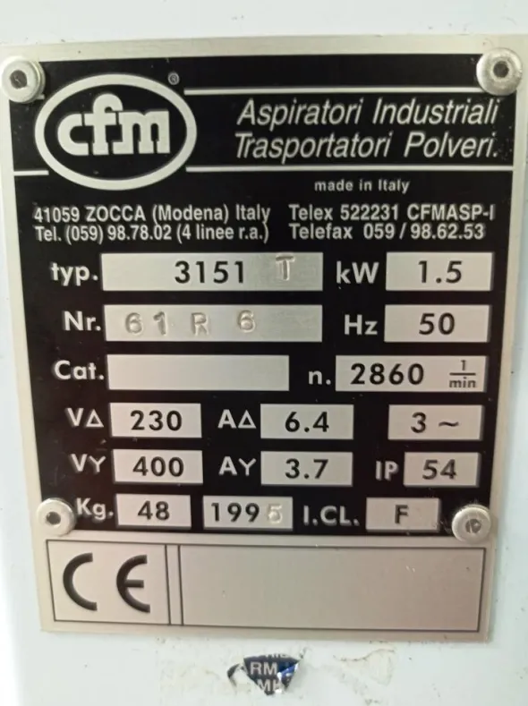 ASPIRATORE INDUSTRIALE PER POLVERI – CFM 3151T (ASP-55)