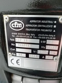 ASPIRATORE INDUSTRIALE PER POLVERI CFM 127 XX (ASP-56)