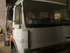 1#9189 Autocarro Fiat Iveco 109 con cassone ribaltabile trilaterale e gru Effer