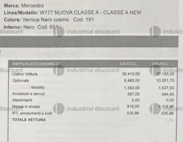 1#9847 Autovettura Mercedes Classe A 180