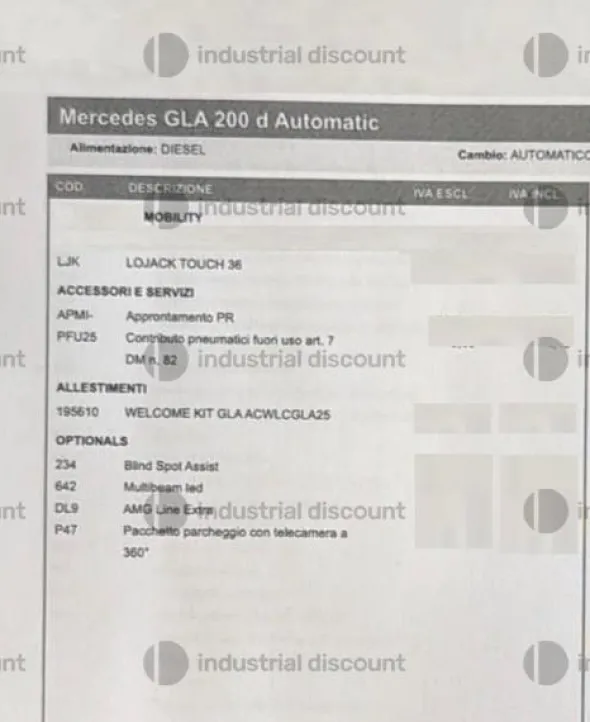 3#9847 Autovettura Mercedes GLA 200