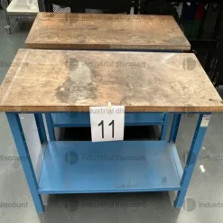 15#9214 2 banchi da lavoro blu con ripano in legno Blocco C