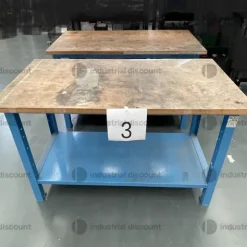 13#9214 3 banchi da lavoro blu con ripano in legno Blocco A