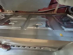 Bancone bar e retrobanco inox 3 m con vani refrigerati