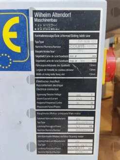 5#8771 Banco sega circolare automatica Altendorf