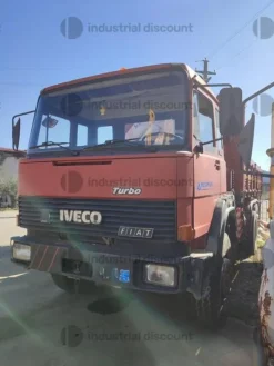 13#9387 Camion Fiat 180-26 ribaltabile trilateralecon Gru Bonfiglioli