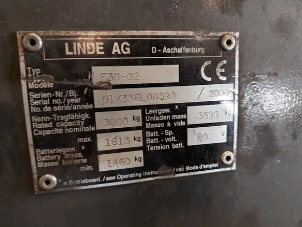2#7921 Carrello elevatore Linde E30-20