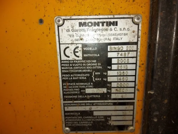 6#6453 Carrello elevatore Montini Bingo 2000