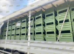 Cassoni contenitori a bocca di lupo in lamiera usati