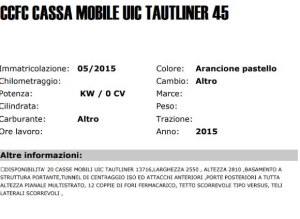 11#4158 CCFC cassa mobile Uic Tautliner 45