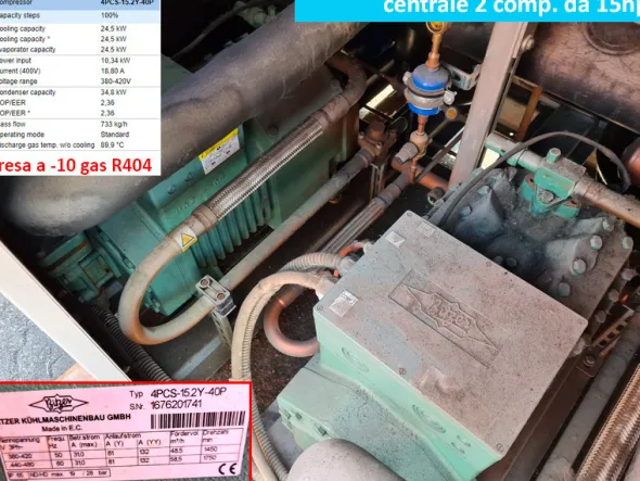 centrale frigo con due Bitzer da 15hp cad.