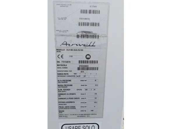 CENTRALE FRIGORIFERA AIRWELL mod. VLH.904.BLN.R410A