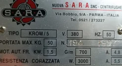Centrifuga lavaggio SARA KROM/5