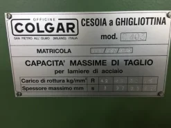 6#6964 Cesoia a ghigliottina Colgar C403