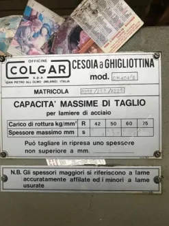 3#4247 Cesoia Colgar CM 404/S 3000 x 5 mm