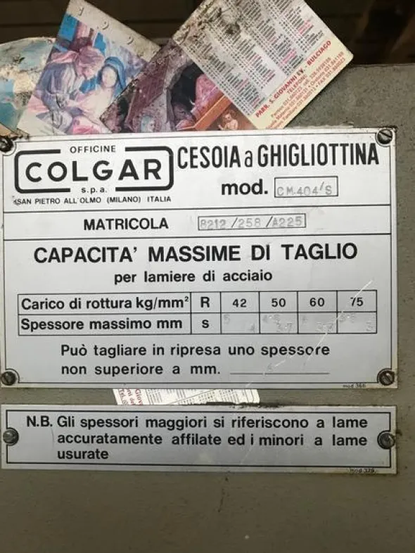 3#4247 Cesoia Colgar CM 404/S 3000 x 5 mm