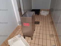 13#9389 Cesti in acciaio per carni Contenitore metallico in acciaio zincatoCarrello porta baltresche