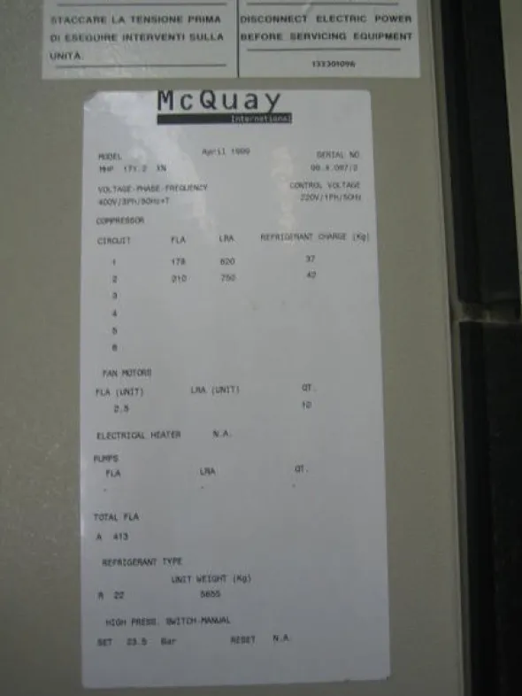 26#2996 Ciller di raffreddamento Mcquay