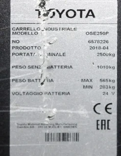 Commissionatore Orizzontale OSE 250 P