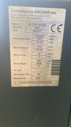 COMPRESSORE AIRCOMP DA REVISIONARE