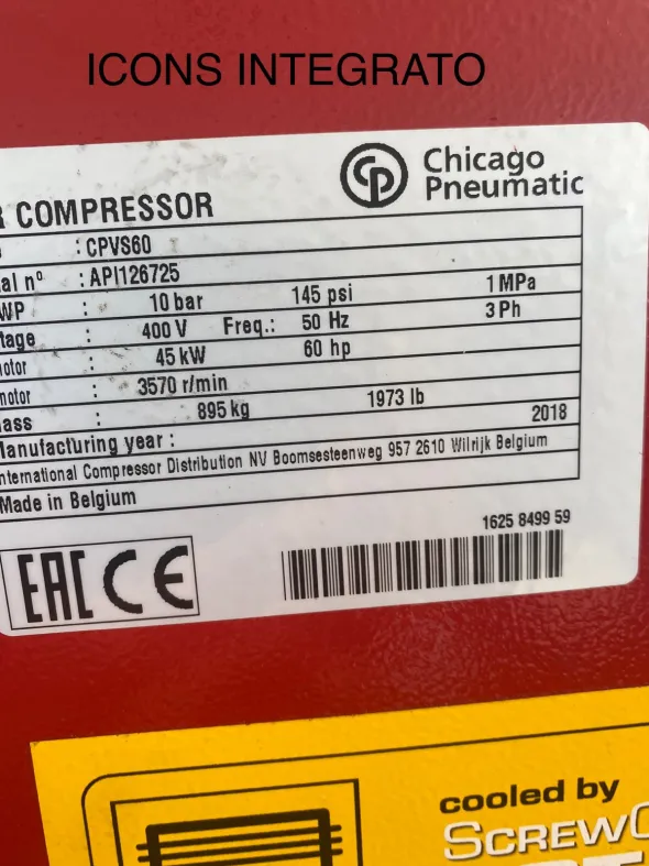 COMPRESSORE CHICAGO CPVS 60 . 45 KW INVERTER