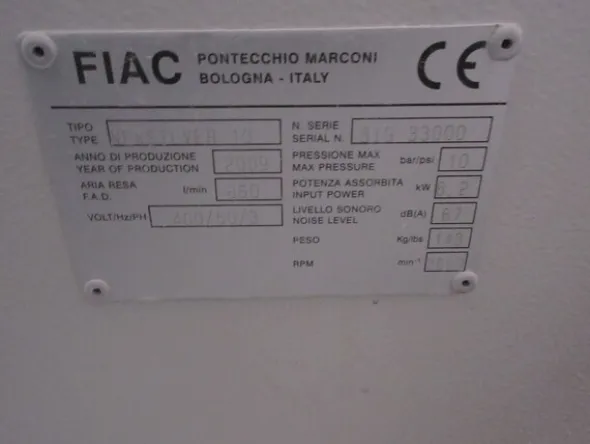 5#6423 Compressore Fiac Silver10 e banco aspirante Cobalm
