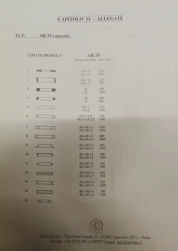 CURVAPROFILATI AR 35 usata