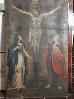 59#8837 Dipinto olio su tela raffigurante la Crocifissione