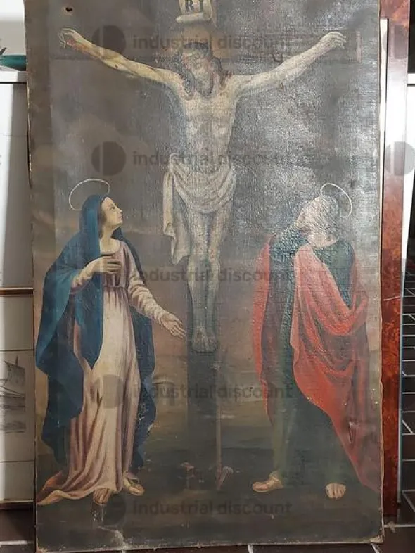 59#8837 Dipinto olio su tela raffigurante la Crocifissione