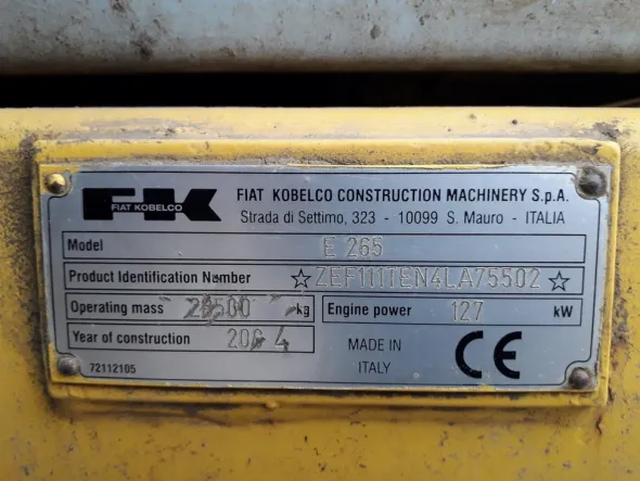 Escavatore Fiat Kobelco 265