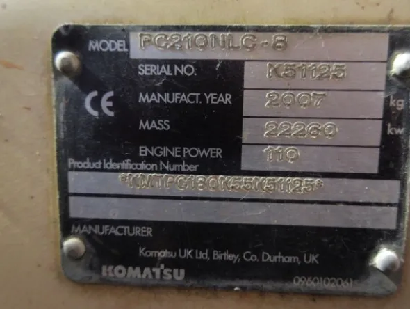 9#6166 Escavatore Komatsu PC210