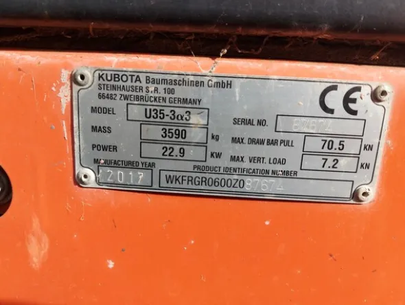6#8017 Escavatore Kubota U35