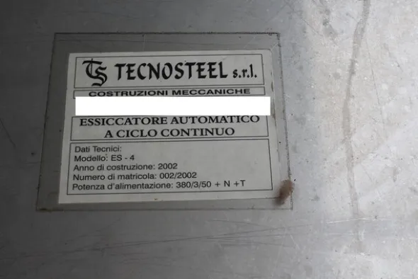 4#7506 Essiccatore automatico Tecnosteel e nastri trasportatori