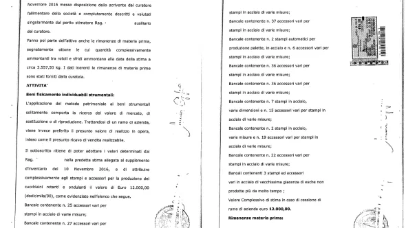 Fall. 60/2015 Trib. di Firenze-produzione di cucchiaini