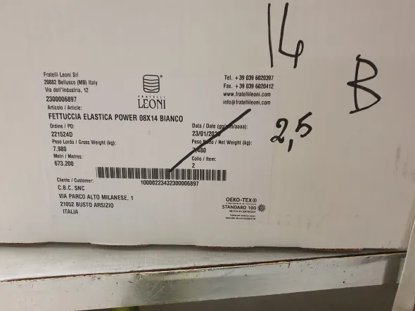 Fettuccia elastica POWER 0.8X14bianca