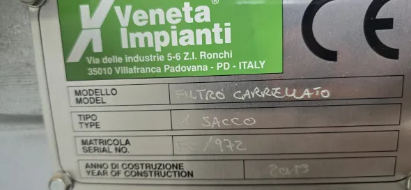 Filtro aspiratore carrellato VENETA IMPIANTI usato