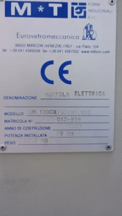 1#8356 Forno industriale M&T Muffola Elettrica