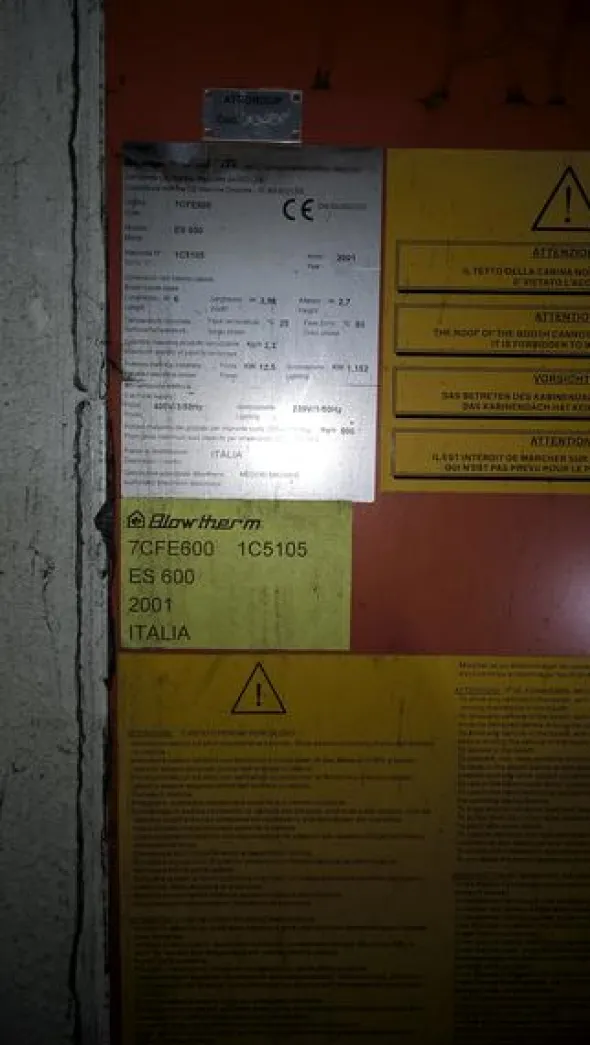 3#3726 Forno per verniciatura Blowtherm