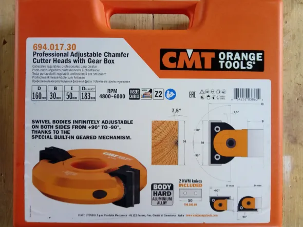 Fresa Legno Testa a smussare Regolabile CMT da 0 a 180
