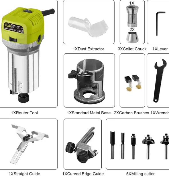 Fresatrice Rifilatore, DEWINNER Router di legno