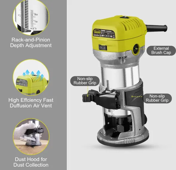 Fresatrice Rifilatore, DEWINNER Router di legno