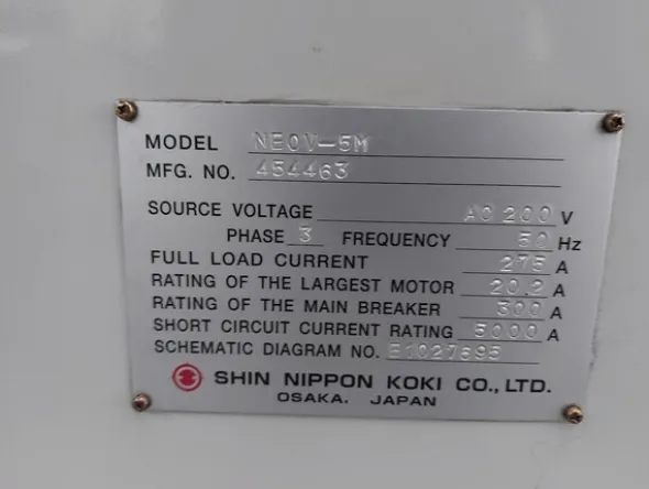 1#8095 Fresatrice SNK NEOV-5M B8K4583