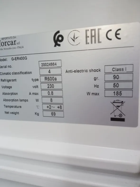 Frigo vetrina a colonna +2°+8° nuova