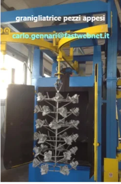 granigliatrice a ganci per pezzi appesi grappolo