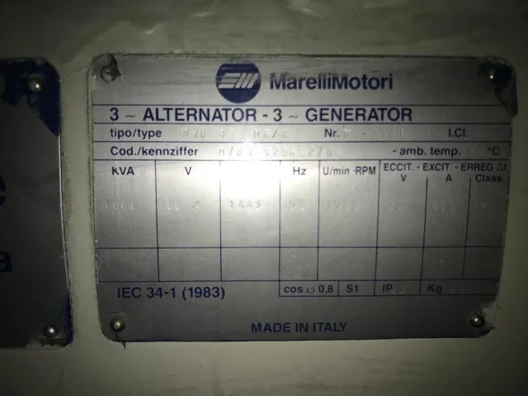 Gruppo elettrogeno nuovo 1000 kw