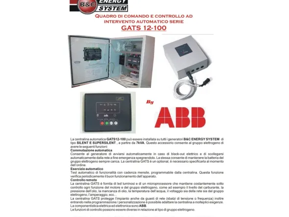 Gruppo elettrogeno SILENZIATO diesel 8,5kVA+ATS