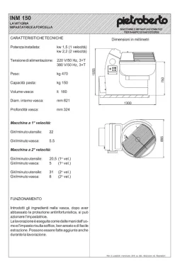 Impastatrice a Forcella PIETROBERTO 150 Kg